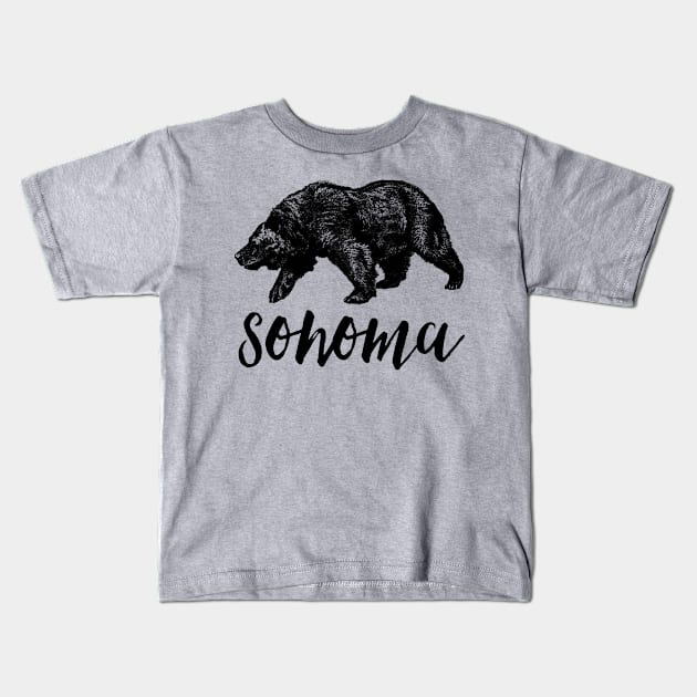 Sonoma California Bear Kids T-Shirt by howdysparrow